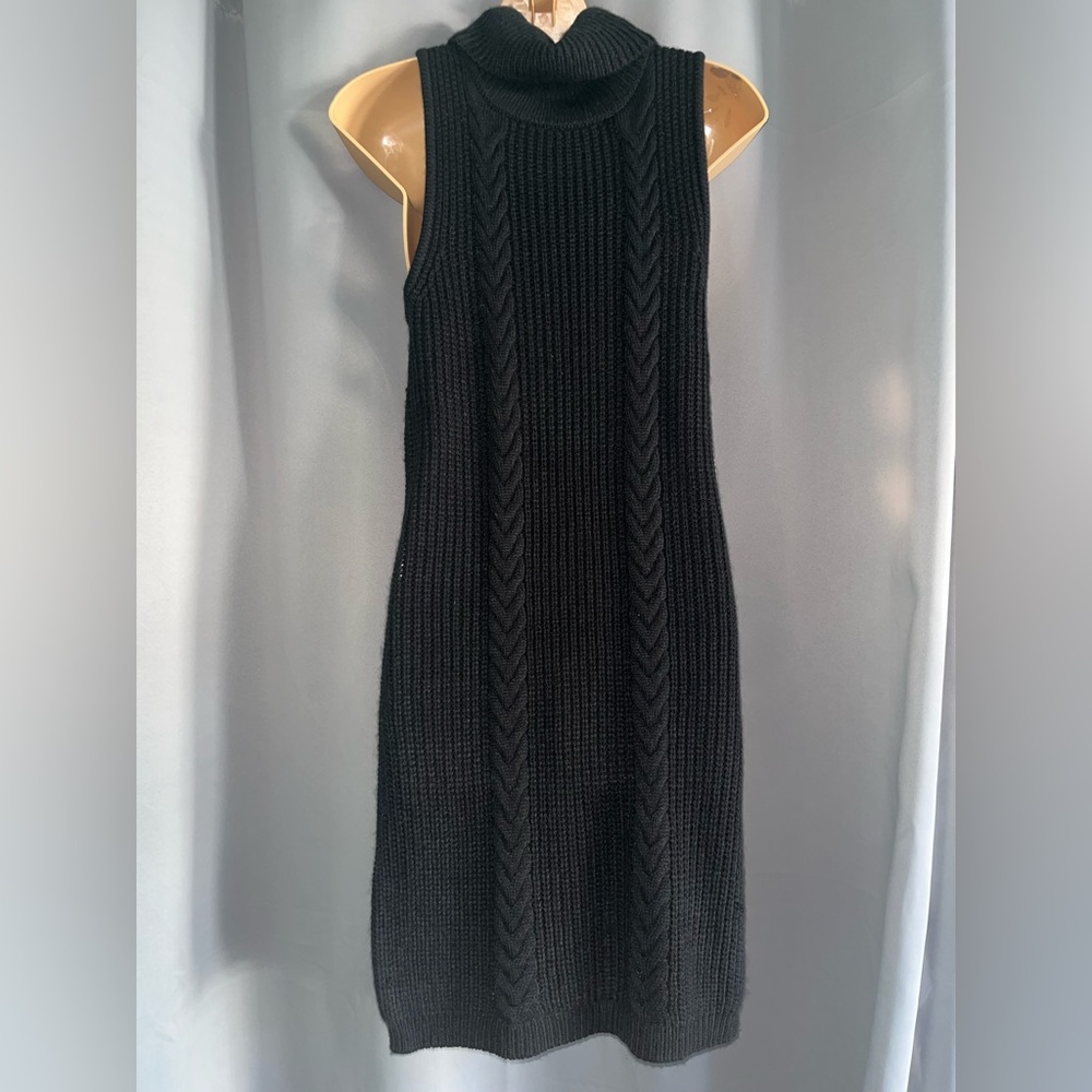 Almost Famous Black Sleeveless Turtleneck Sweater Dress - Picture 2 of 3